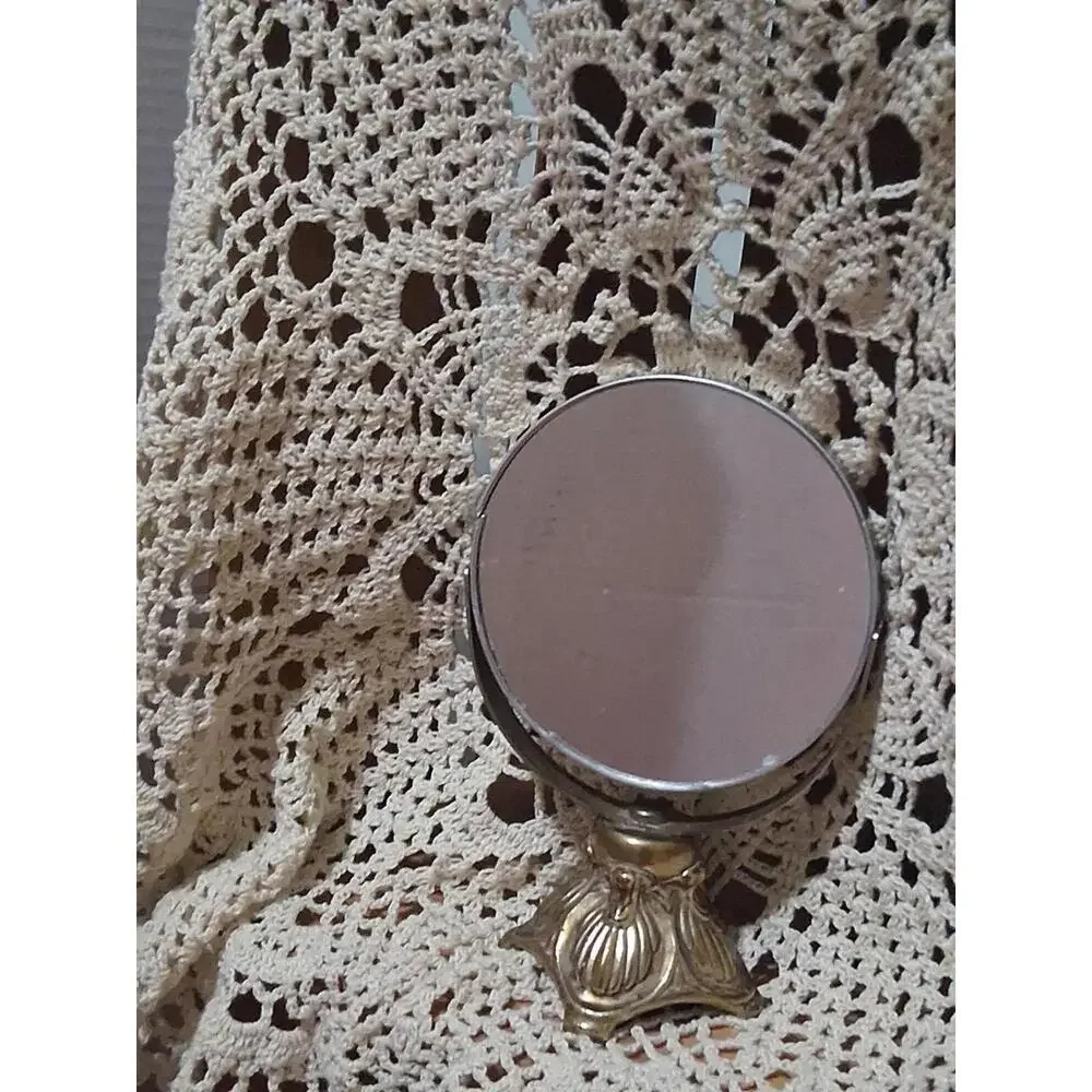 Vanity Hollywood Regency GlASS Mirror ORNATE TABLETOP COSMETIC 7